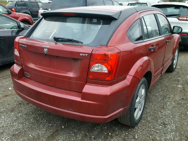 1B3HB48B08D576512 - 2008 DODGE CALIBER SX RED photo 4