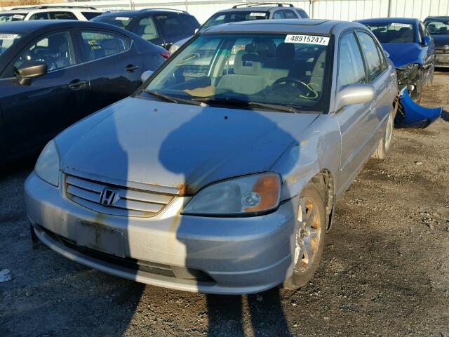 2HGES15843H926908 - 2003 HONDA CIVIC LX SILVER photo 2