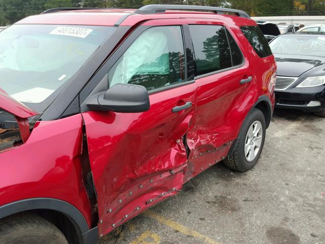 1FMHK7B82CGA34988 - 2012 FORD EXPLORER RED photo 9