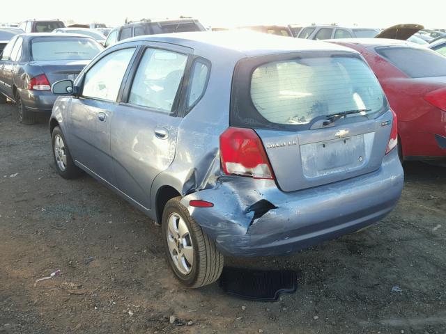 KL1TD66666B622090 - 2006 CHEVROLET AVEO BASE BLUE photo 3