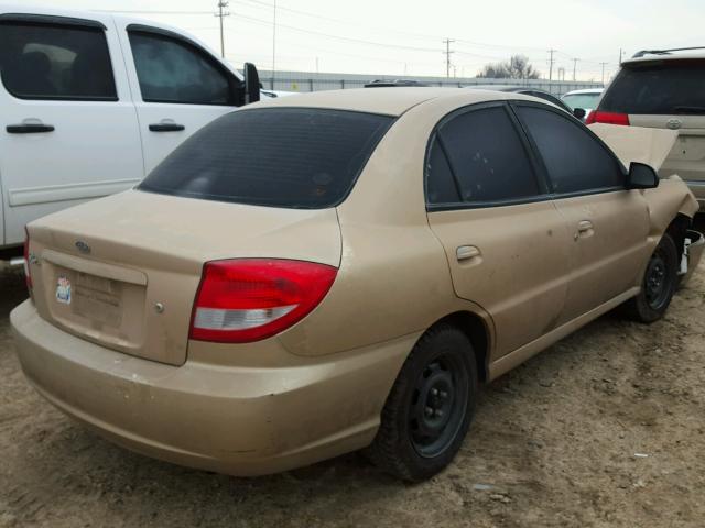 KNADC125136281845 - 2003 KIA RIO GOLD photo 4