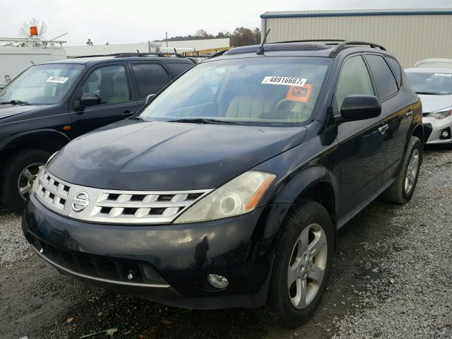 JN8AZ08T95W317423 - 2005 NISSAN MURANO SL BLACK photo 2