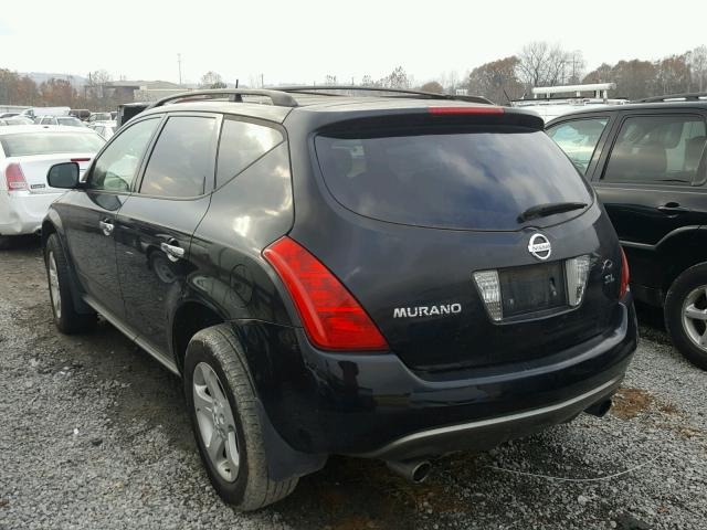 JN8AZ08T95W317423 - 2005 NISSAN MURANO SL BLACK photo 3