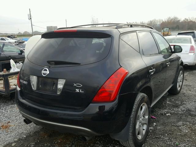 JN8AZ08T95W317423 - 2005 NISSAN MURANO SL BLACK photo 4