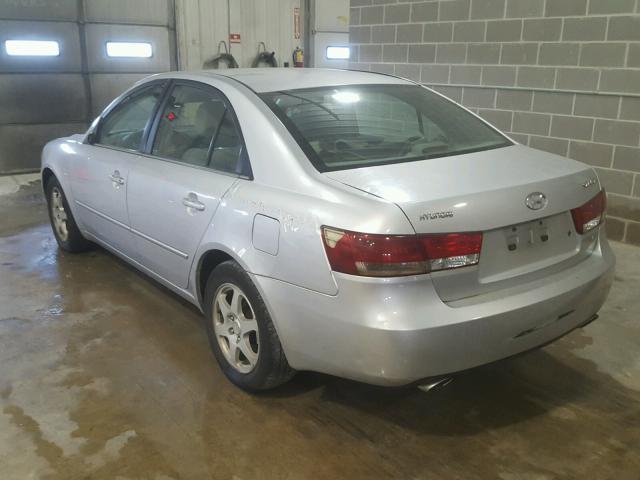 5NPEU46F76H089185 - 2006 HYUNDAI SONATA GLS SILVER photo 3