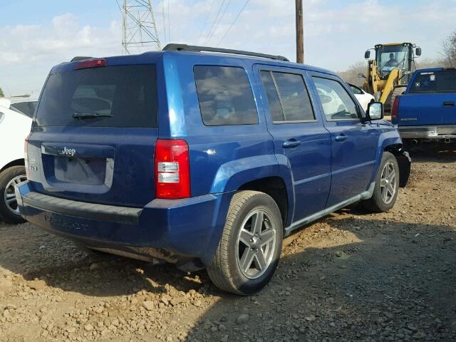 1J4NF2GB2AD512726 - 2010 JEEP PATRIOT SP BLUE photo 4