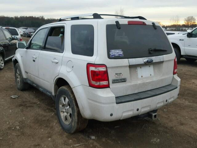 1FMCU04138KB59157 - 2008 FORD ESCAPE LIM WHITE photo 3