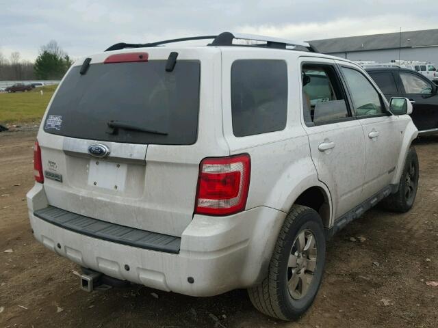 1FMCU04138KB59157 - 2008 FORD ESCAPE LIM WHITE photo 4