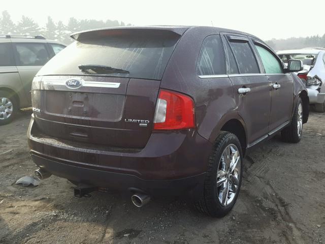 2FMDK4KC5BBA44714 - 2011 FORD EDGE LIMIT MAROON photo 4