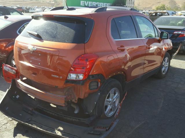 KL7CJLSB0FB166040 - 2015 CHEVROLET TRAX 1LT ORANGE photo 4