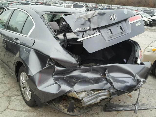 1HGCP2F36CA040654 - 2012 HONDA ACCORD LX GRAY photo 9