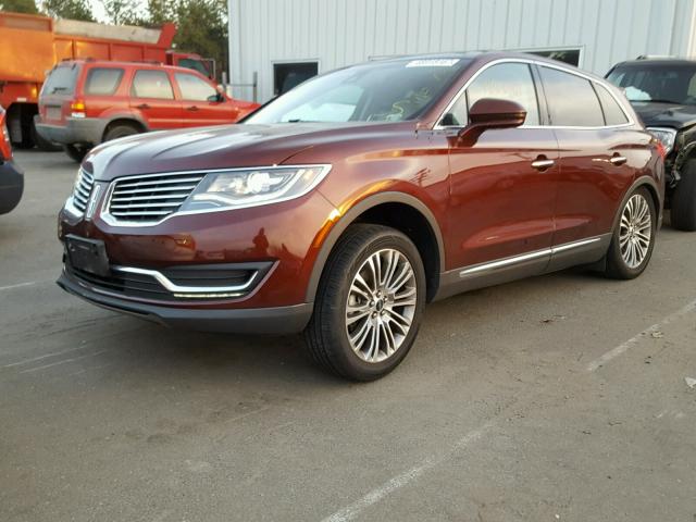 2LMTJ8LR2GBL62553 - 2016 LINCOLN MKX RESERV MAROON photo 2