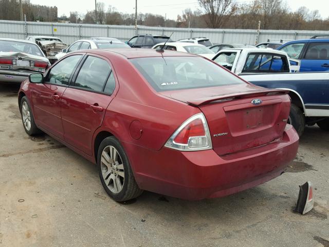 3FAHP07Z77R137097 - 2007 FORD FUSION SE RED photo 3