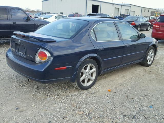 JN1DA31A22T302787 - 2002 NISSAN MAXIMA GLE BLUE photo 4