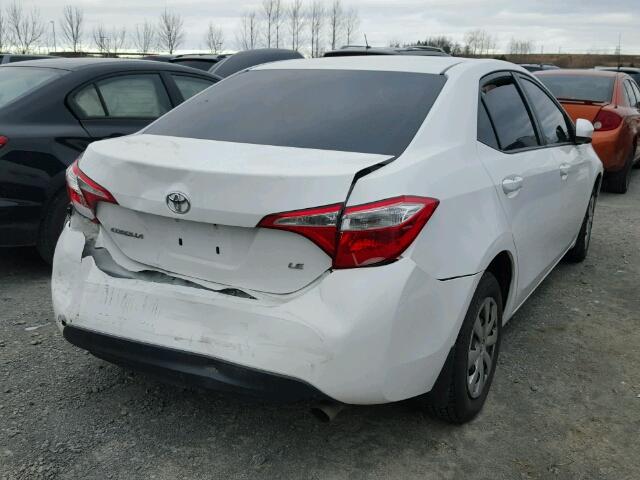 2T1BURHE7EC018512 - 2014 TOYOTA COROLLA L WHITE photo 4