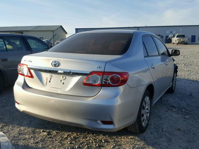 2T1BU4EE4CC854640 - 2012 TOYOTA COROLLA BA SILVER photo 4