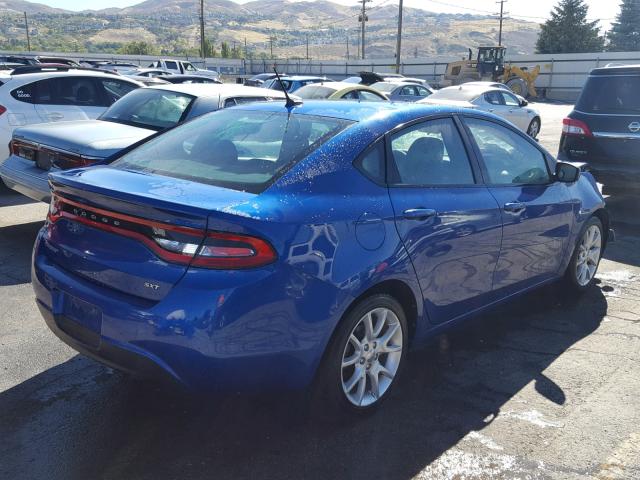 1C3CDFBA2DD256752 - 2013 DODGE DART SXT BLUE photo 4