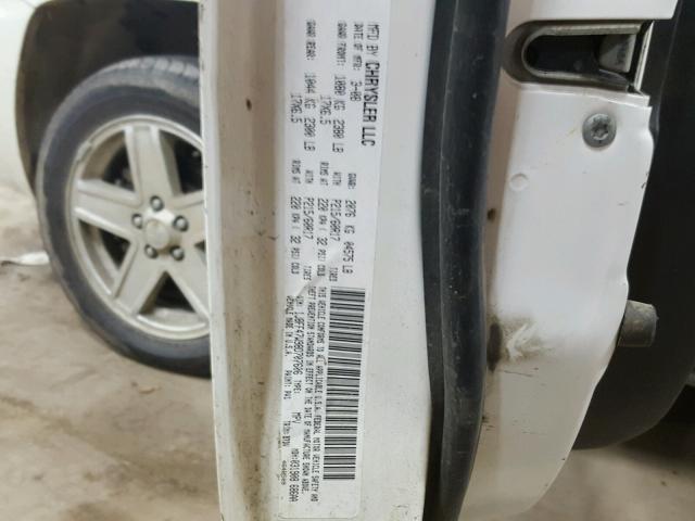 1J8FF47W98D707606 - 2008 JEEP COMPASS SP კრემისფერი ფოტო 10