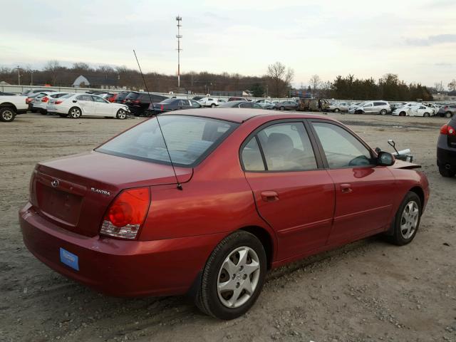 KMHDN46D54U817575 - 2004 HYUNDAI ELANTRA GL BURGUNDY photo 4