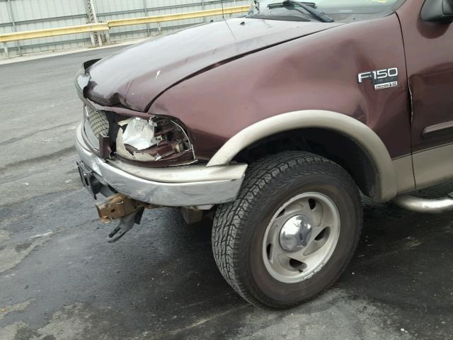 1FTRX18L11NA31916 - 2001 FORD F150 MAROON photo 9