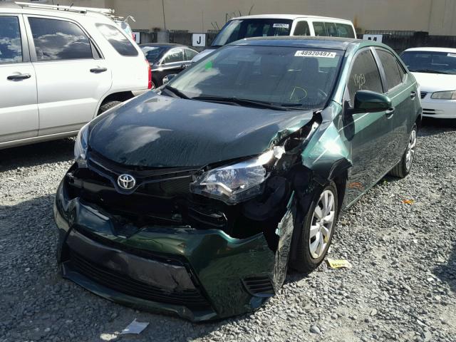 2T1BURHE6GC651182 - 2016 TOYOTA COROLLA L GREEN photo 2