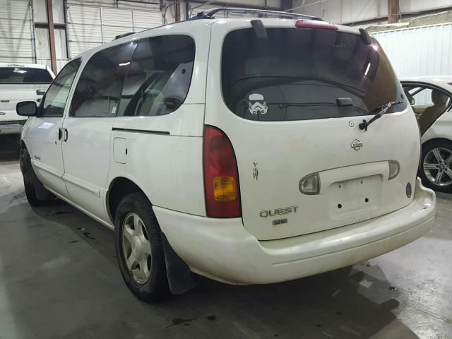 4N2XN11T3XD841938 - 1999 NISSAN QUEST SE WHITE photo 3