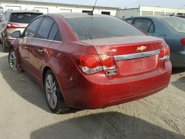 1G1PH5S94B7259500 - 2011 CHEVROLET CRUZE LTZ RED photo 3