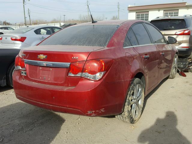 1G1PH5S94B7259500 - 2011 CHEVROLET CRUZE LTZ RED photo 4