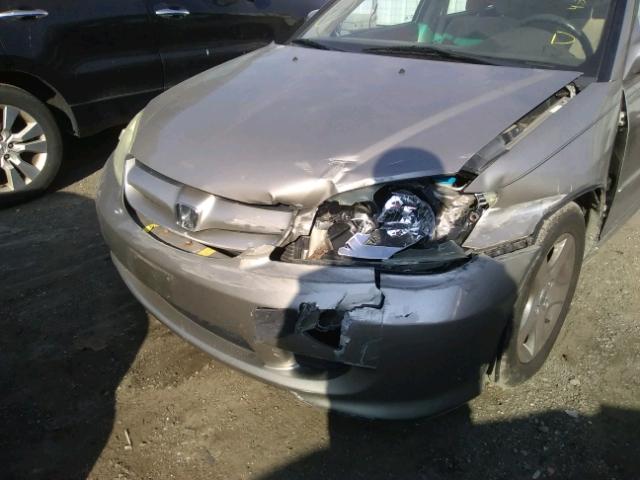 2HGES26844H514736 - 2004 HONDA CIVIC EX თაფლისფერი ფოტო 9