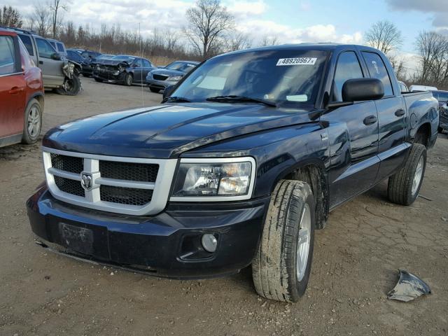 1D7CW3GP4AS116846 - 2010 DODGE DAKOTA SXT BLACK photo 2