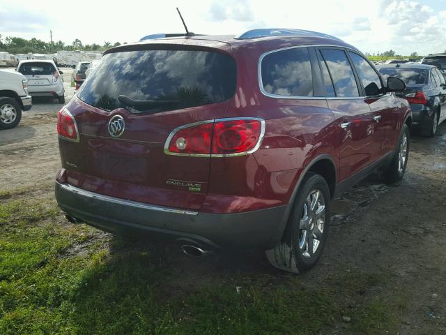 5GAER23788J296859 - 2008 BUICK ENCLAVE CX RED photo 4