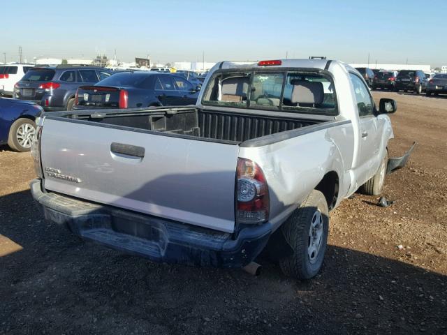 5TENX4CN4AZ682804 - 2010 TOYOTA TACOMA SILVER photo 4