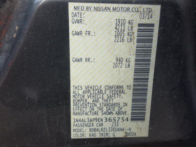 1N4AL3AP9EN365754 - 2014 NISSAN ALTIMA 2.5 CHARCOAL photo 10