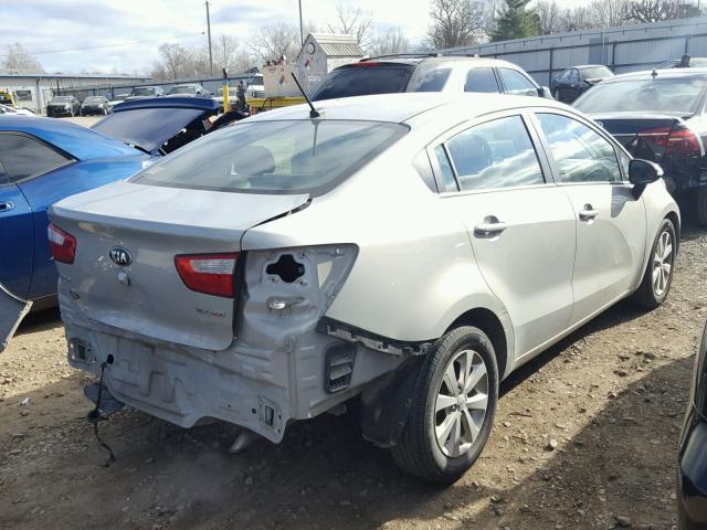 KNADN4A34E6327313 - 2014 KIA RIO EX SILVER photo 4