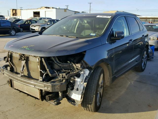 2FMTK3K90FBC06989 - 2015 FORD EDGE TITAN GRAY photo 2