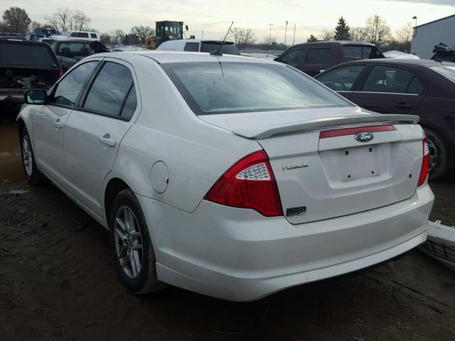 3FAHP0GA6CR175196 - 2012 FORD FUSION S WHITE photo 3