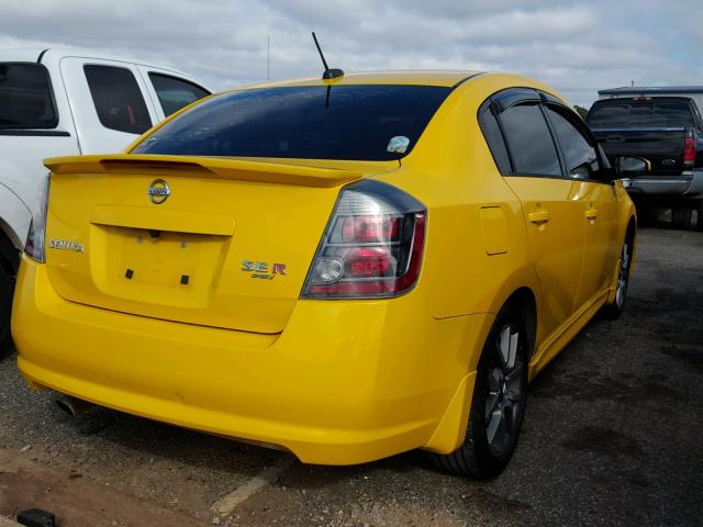 3N1CB61E67L696268 - 2007 NISSAN SENTRA SE- YELLOW photo 4