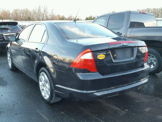 3FAHP0HA2BR262929 - 2011 FORD FUSION SE BLACK photo 3