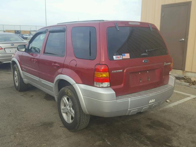 1FMCU95H35KD42814 - 2005 FORD ESCAPE HEV RED photo 3