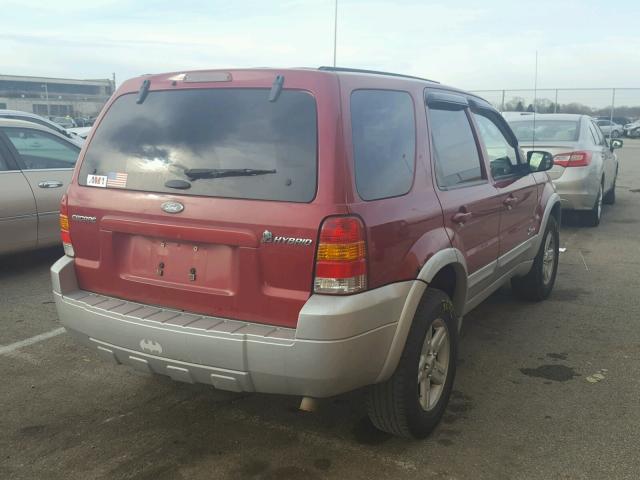 1FMCU95H35KD42814 - 2005 FORD ESCAPE HEV RED photo 4