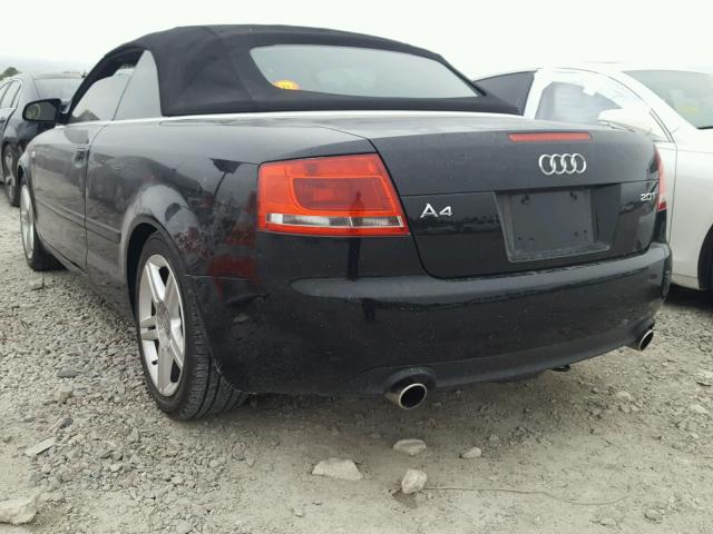 WAUAF48H48K014694 - 2008 AUDI A4 2.0T CA BLACK photo 3