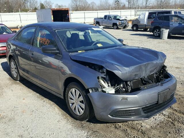3VW2K7AJ5EM421958 - 2014 VOLKSWAGEN JETTA BASE GRAY photo 1