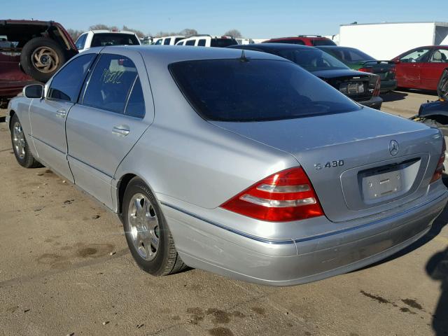 WDBNG70J82A286789 - 2002 MERCEDES-BENZ S 430 SILVER photo 3