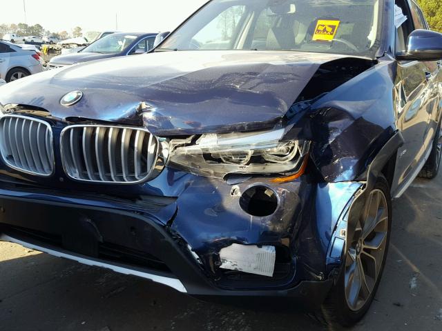 5UXWY3C5XF0E97404 - 2015 BMW X3 XDRIVE2 BLUE photo 9