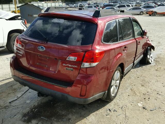 4S4BRCCCXC3245165 - 2012 SUBARU OUTBACK 2. BURGUNDY photo 4