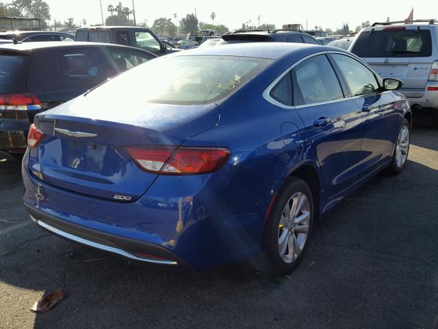 1C3CCCAB6FN637478 - 2015 CHRYSLER 200 LIMITE BLUE photo 4