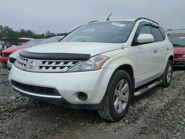 JN8AZ08T87W502565 - 2007 NISSAN MURANO SL WHITE photo 2