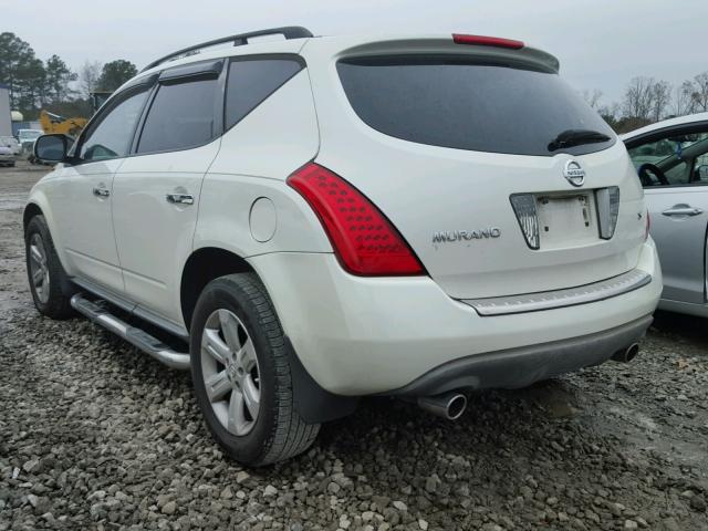 JN8AZ08T87W502565 - 2007 NISSAN MURANO SL WHITE photo 3