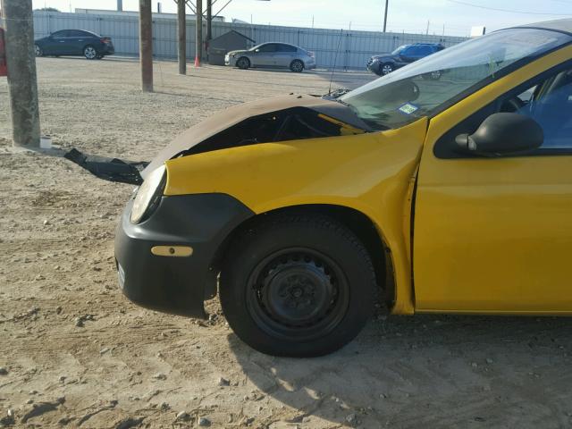 1B3ES56CX4D609563 - 2004 DODGE NEON SXT YELLOW photo 9