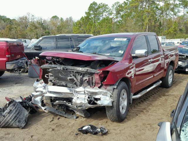 1N6AA07A54N522256 - 2004 NISSAN TITAN XE RED photo 2